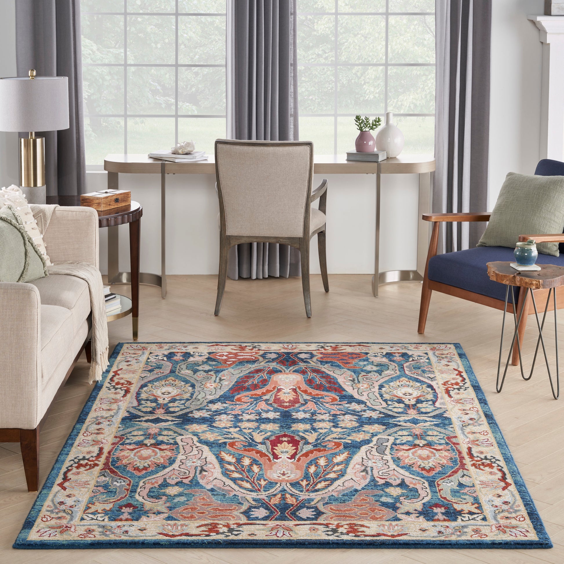 Nourison Home Parisa  Denim Multicolor  Transitional