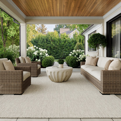 Nourison Home Courtyard  Ivory Silver  Contemporary