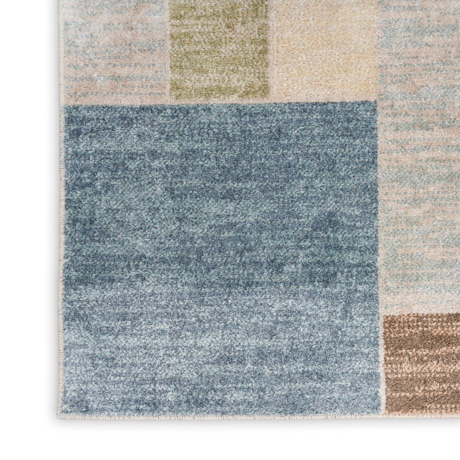 Nourison Home Astra Machine Washable  Blue Green Multi  Contemporary