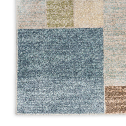 Nourison Home Astra Machine Washable  Blue Green Multi  Contemporary