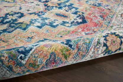 Nourison Home Ankara Global  Blue Multicolor  Traditional
