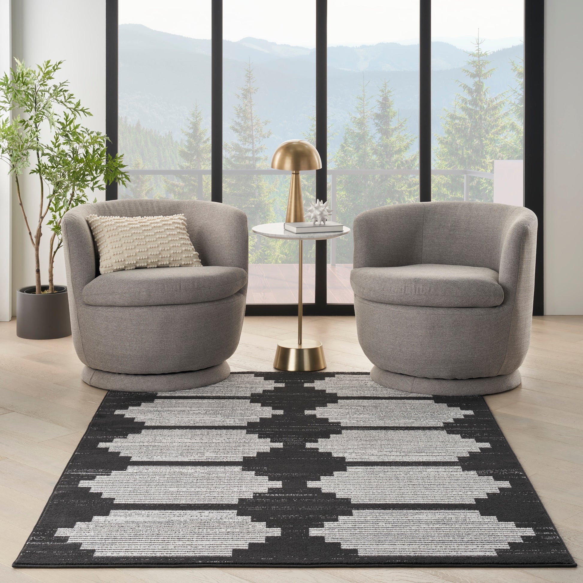 Nourison Home Modern Passion  Black Grey  Contemporary