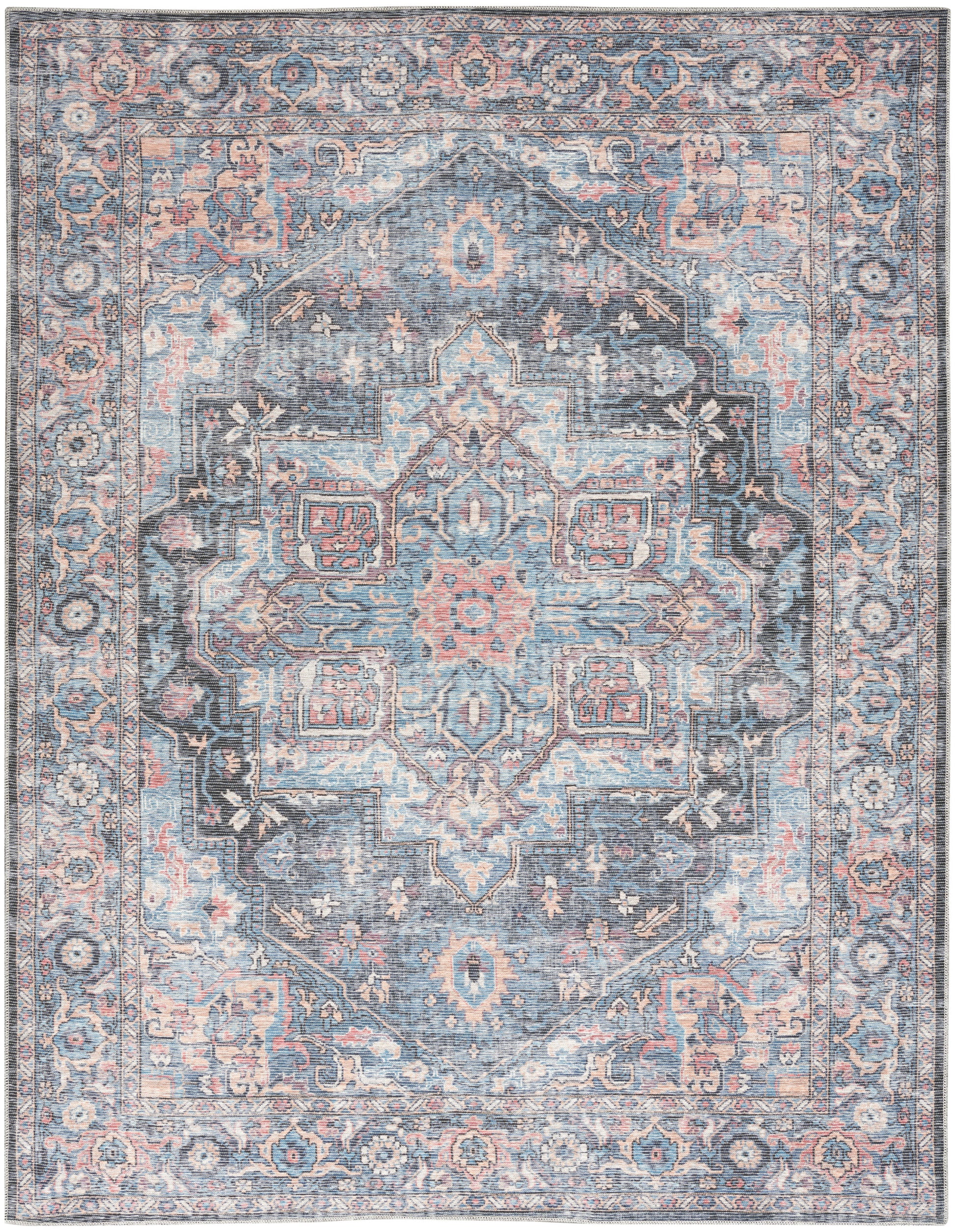 Nourison Home New Concept Washables  Light Blue Multicolr  Traditional