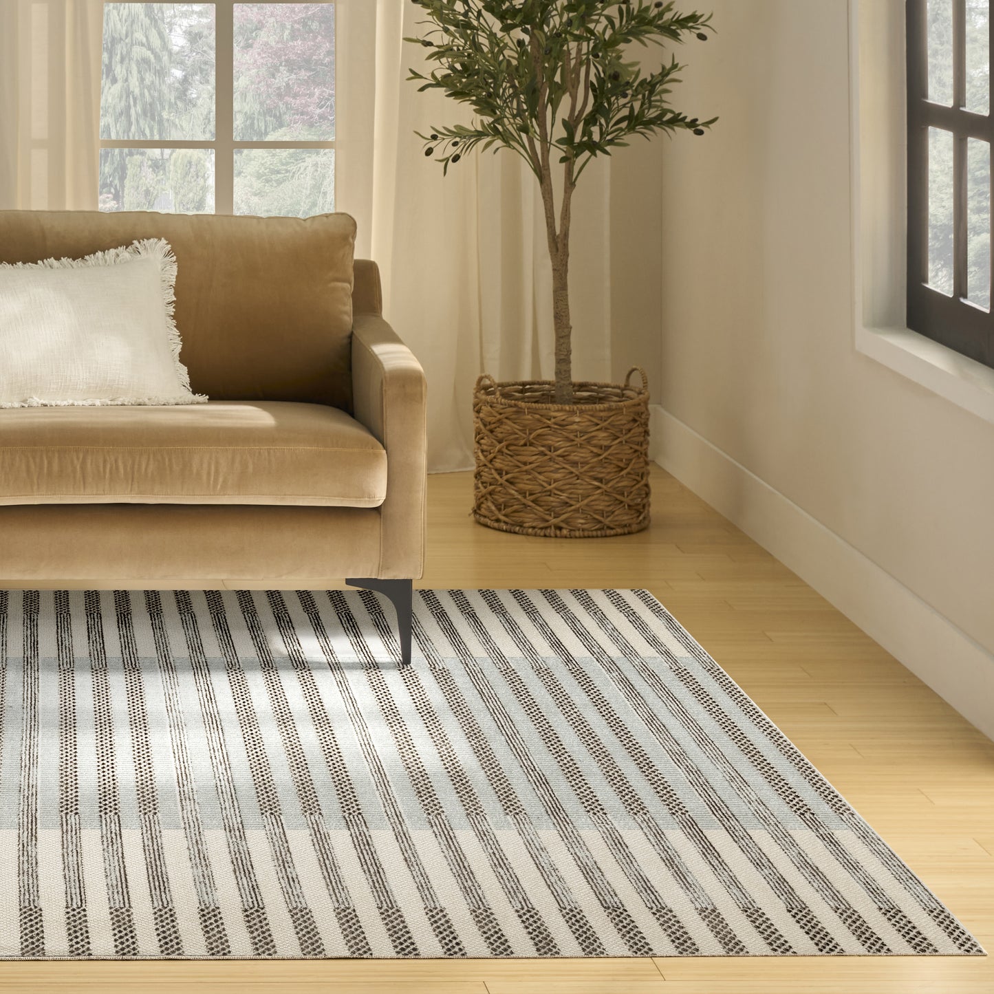 Nourison Home Nordic  Ivory Blue  Contemporary