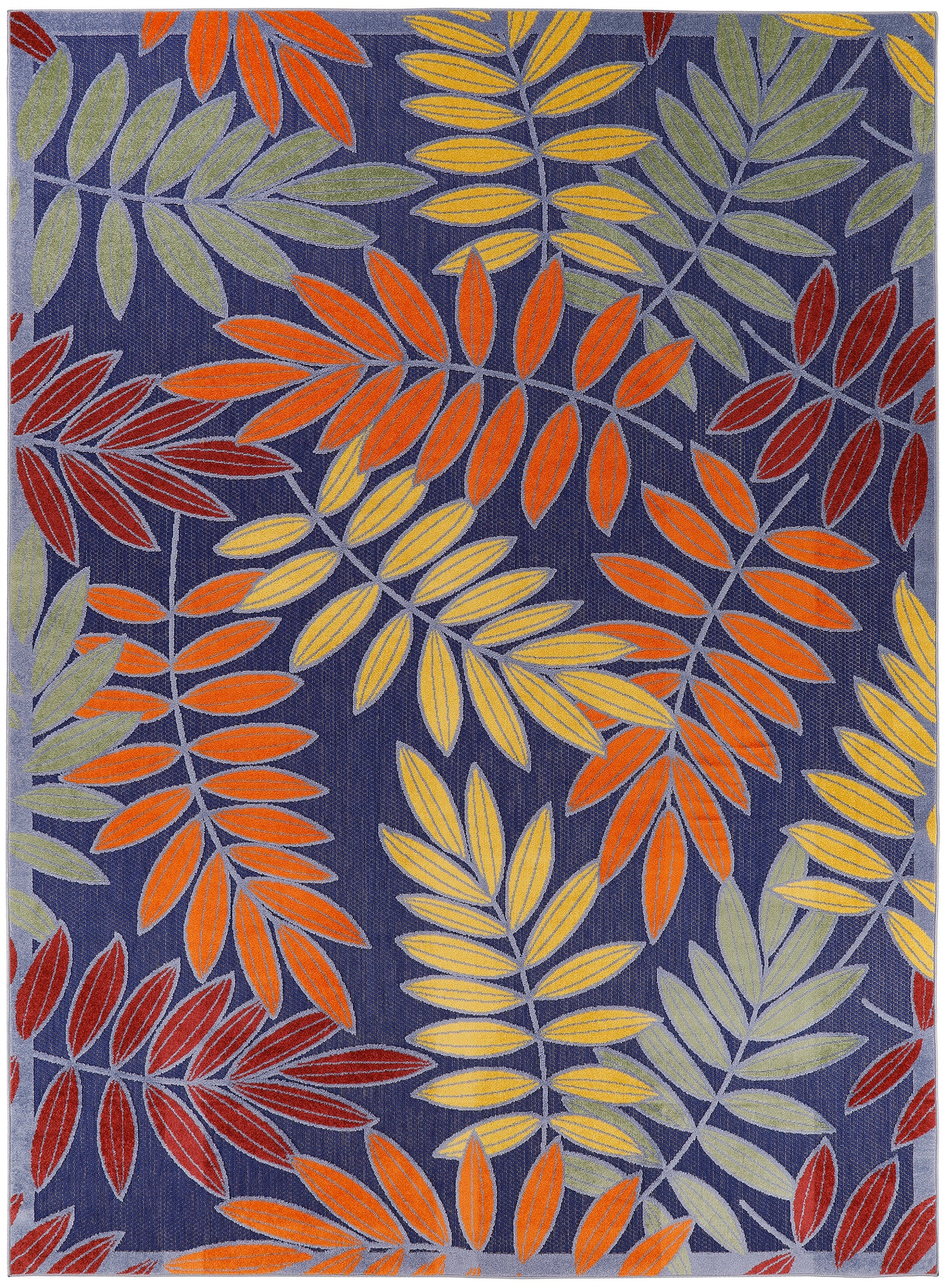 Nourison Home Aloha ALH18 Navy Multicolor Contemporary Power-loomed Rugs