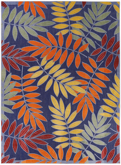 Nourison Home Aloha ALH18 Navy Multicolor Contemporary Power-loomed Rugs