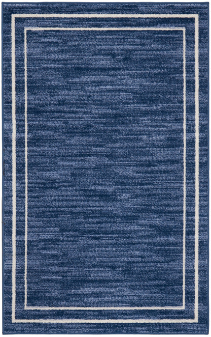 Nourison Home Nourison Essentials NRE02 Navy Ivory Contemporary Power-loomed Rug