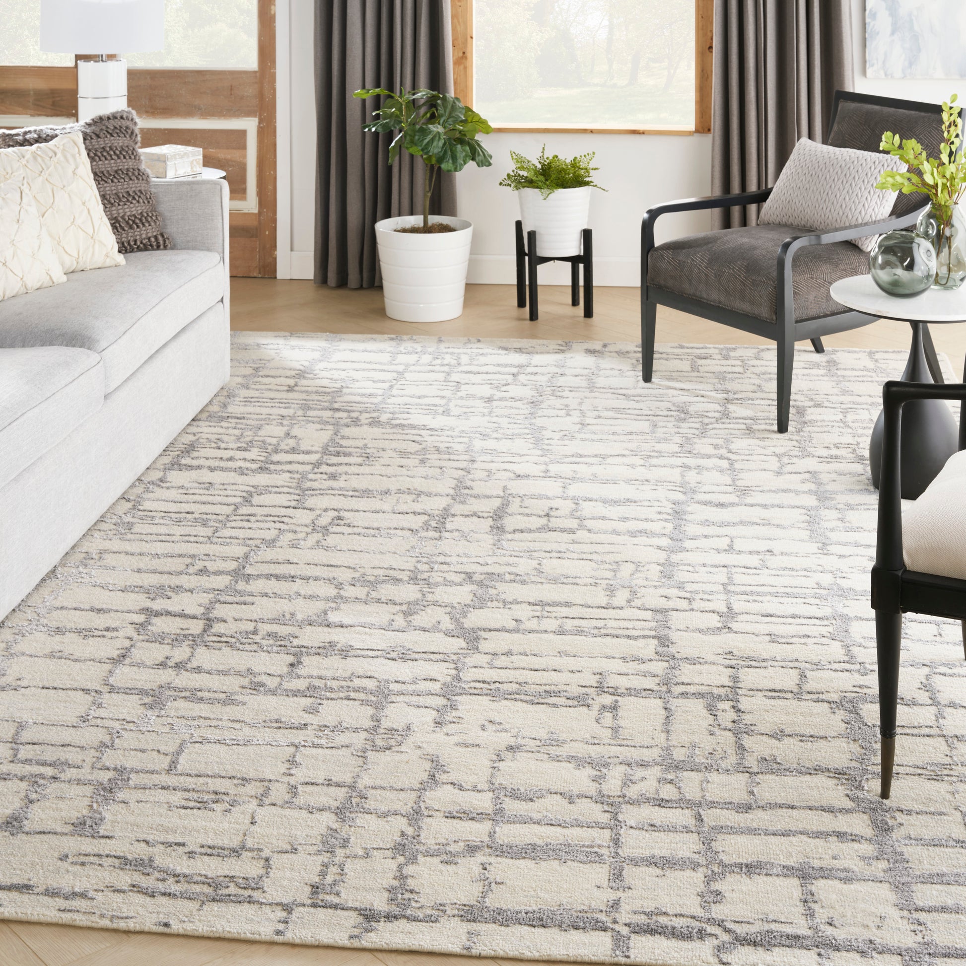 Nourison Home Luna  Ivory Grey  Contemporary