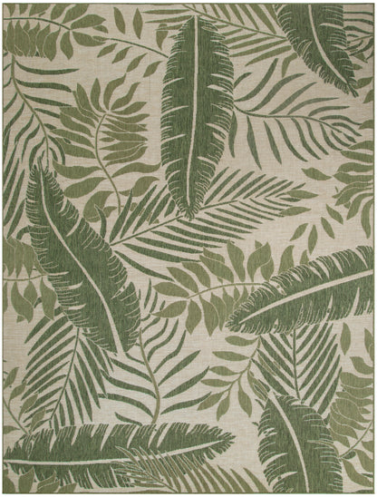 Nourison Home Garden Oasis GOA02 Ivory Green Contemporary Power-loomed Rug