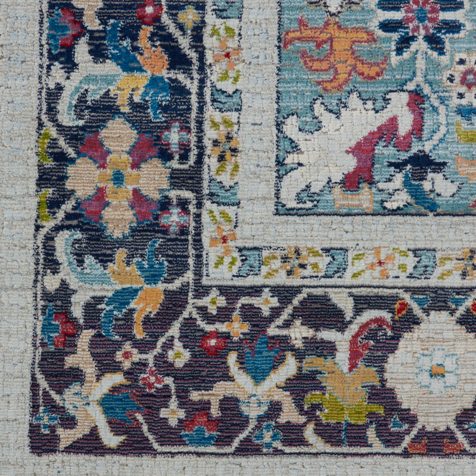 Nourison Home Ankara Global  Teal Multicolor  Traditional