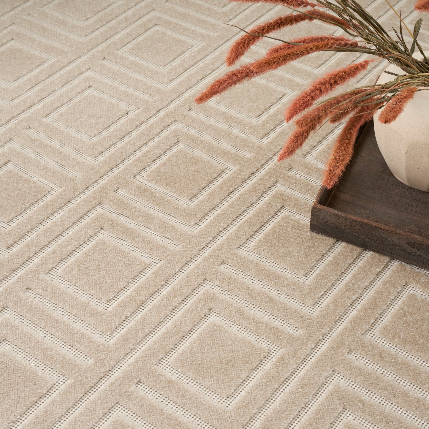 Nourison Home Care Free  Beige  Contemporary