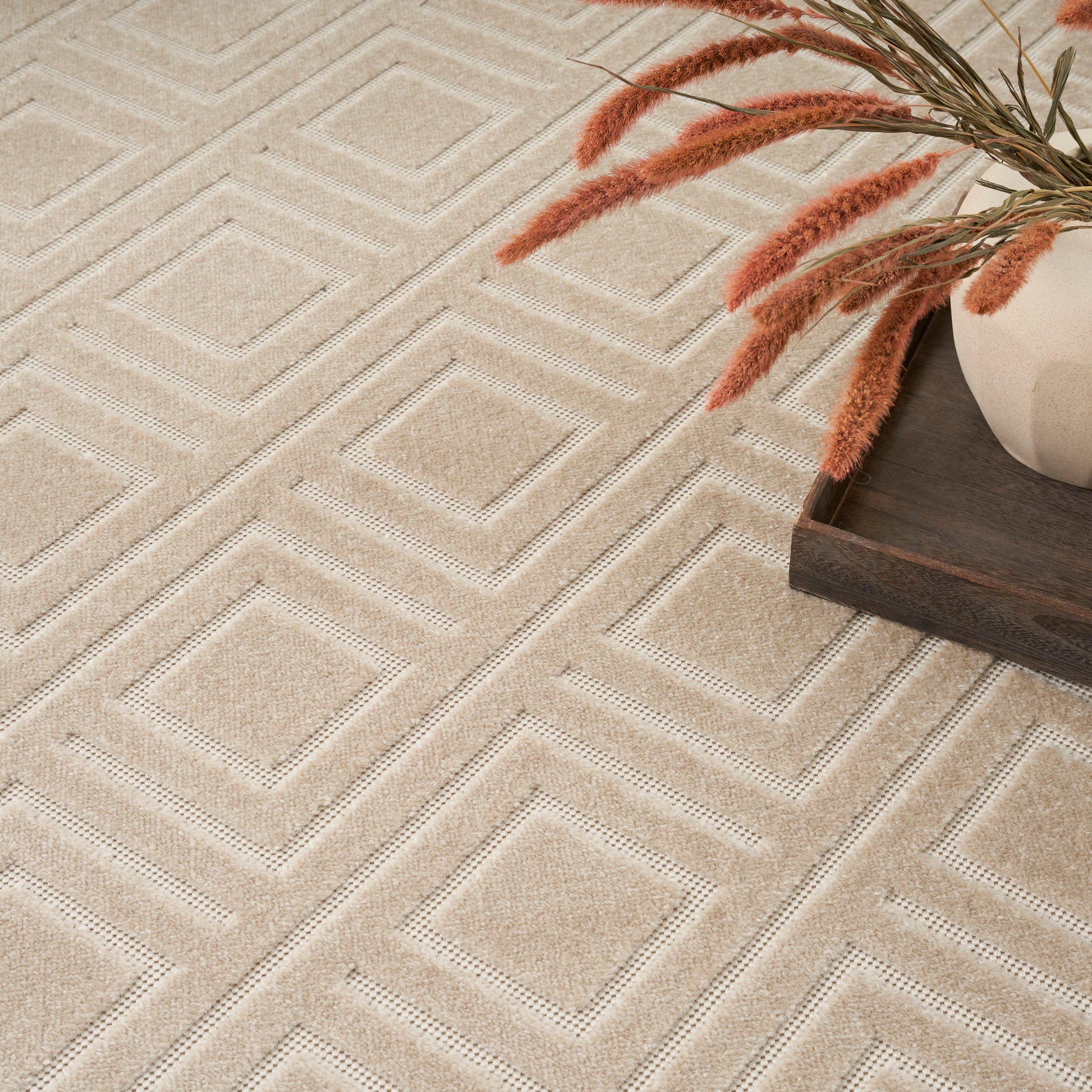 Nourison Home Care Free  Beige  Contemporary