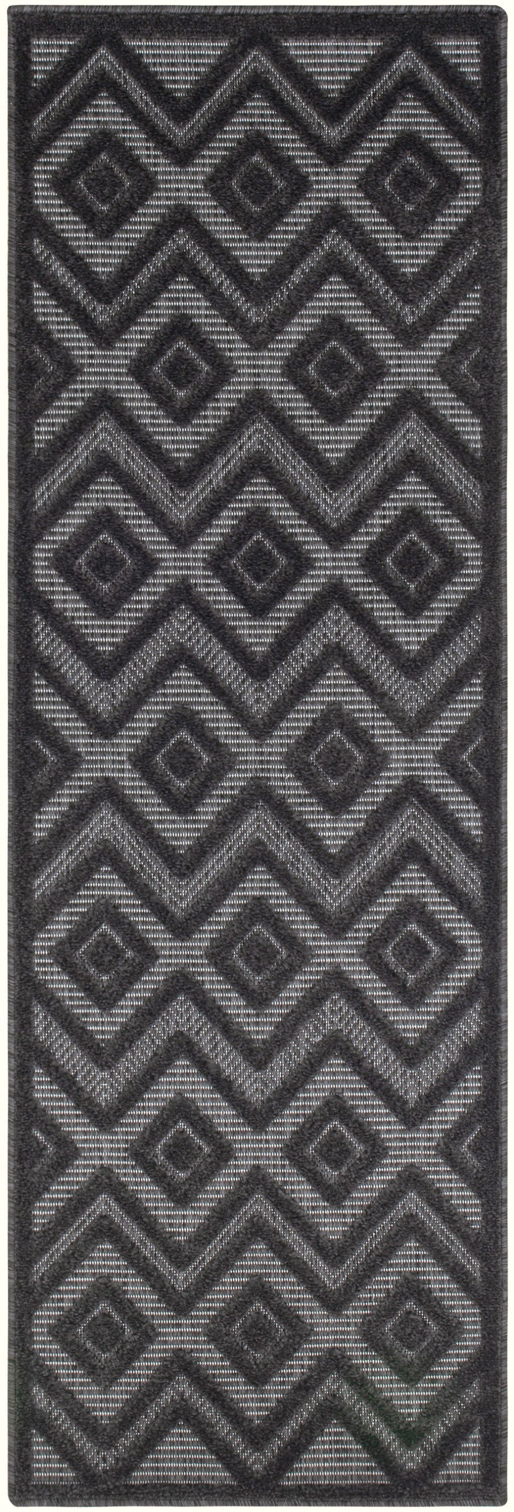 Nourison Home Versatile NRV01 Charcoal Black Contemporary Flat Weave Rug