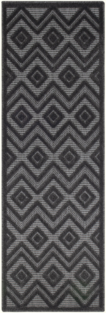 Nourison Home Versatile NRV01 Charcoal Black Contemporary Flat Weave Rug