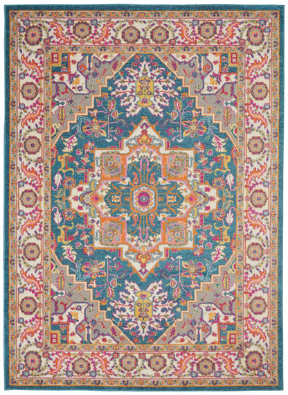 Nourison Home Passion PSN20 Teal Multicolor Transitional Power-loomed Rugs