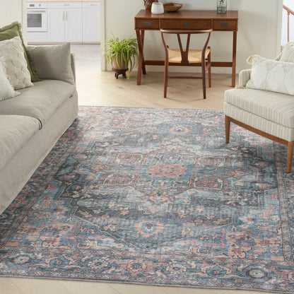 Nourison Home New Concept Washables  Light Blue Multicolr  Traditional