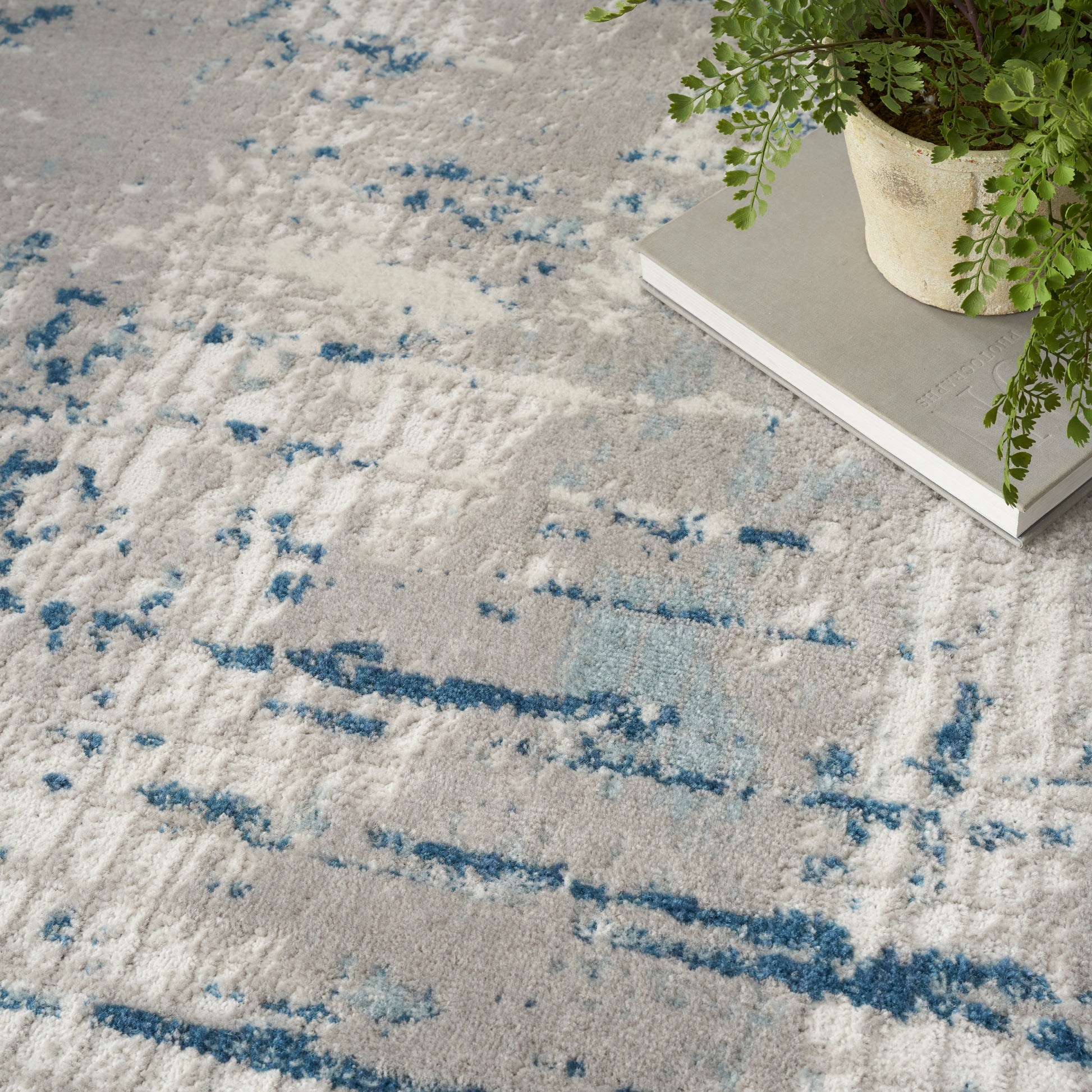 Nourison Home Quarry  Ivory Grey Blue  Contemporary