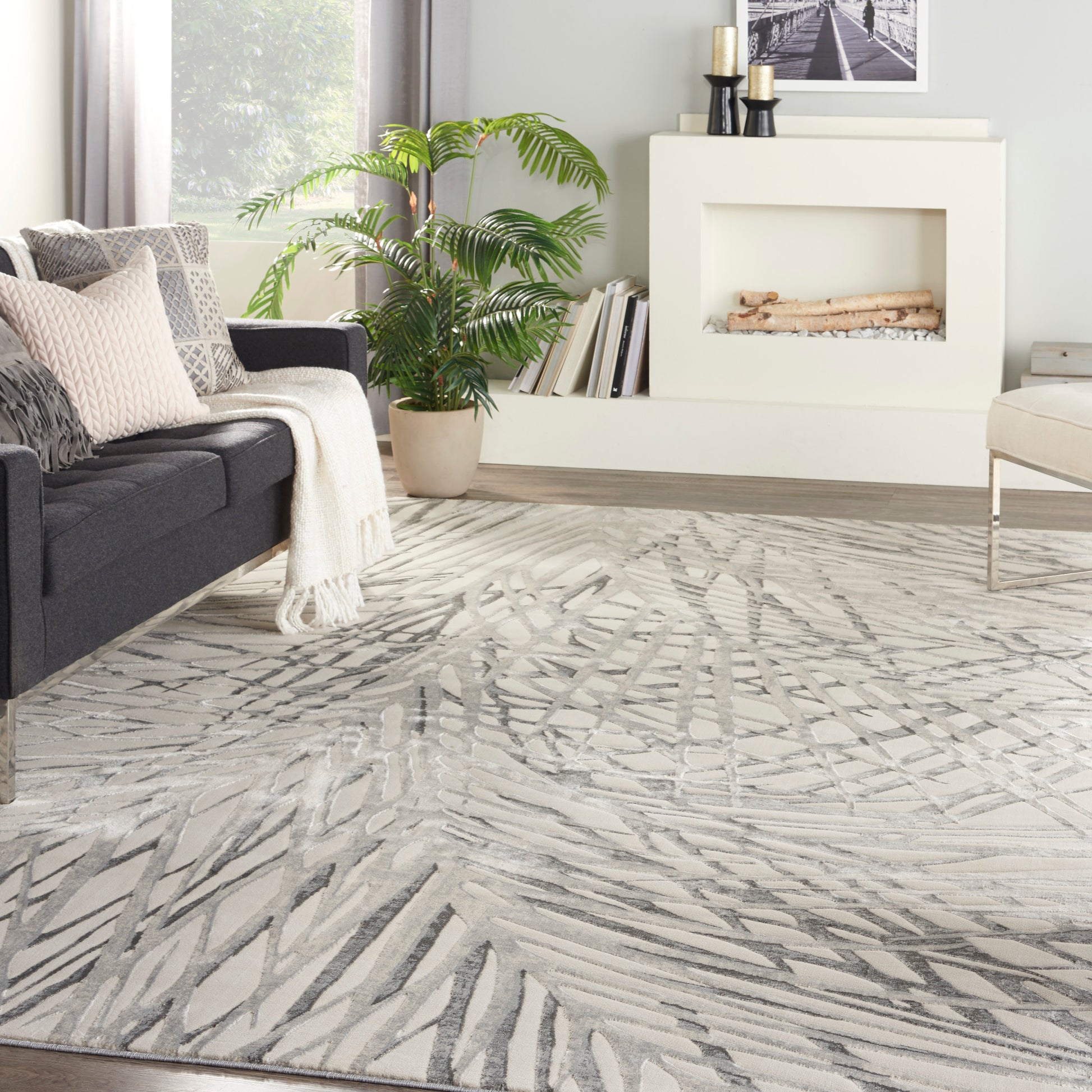 Nourison Home Rustic Textures  Ivory Grey  Contemporary