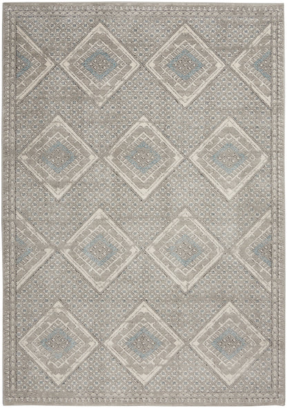 Nourison Home Quarry QUA16 Grey Ivory Blue Contemporary Power-loomed Rugs