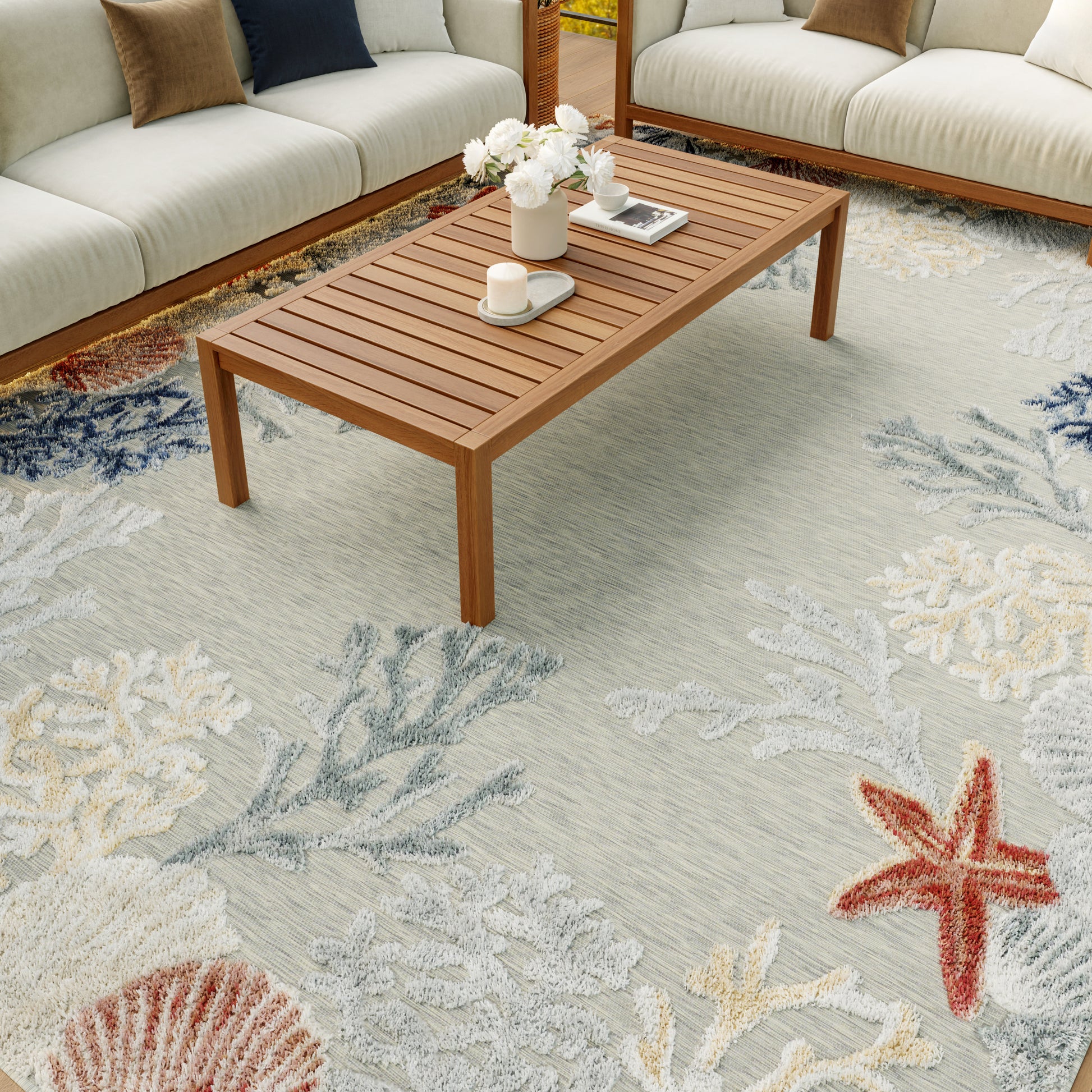 Nourison Home Suncoast  Grey Multicolor  Contemporary