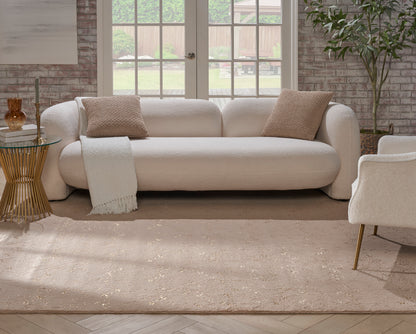 Nourison Home Cozy Shimmer  Beige Gold  Contemporary