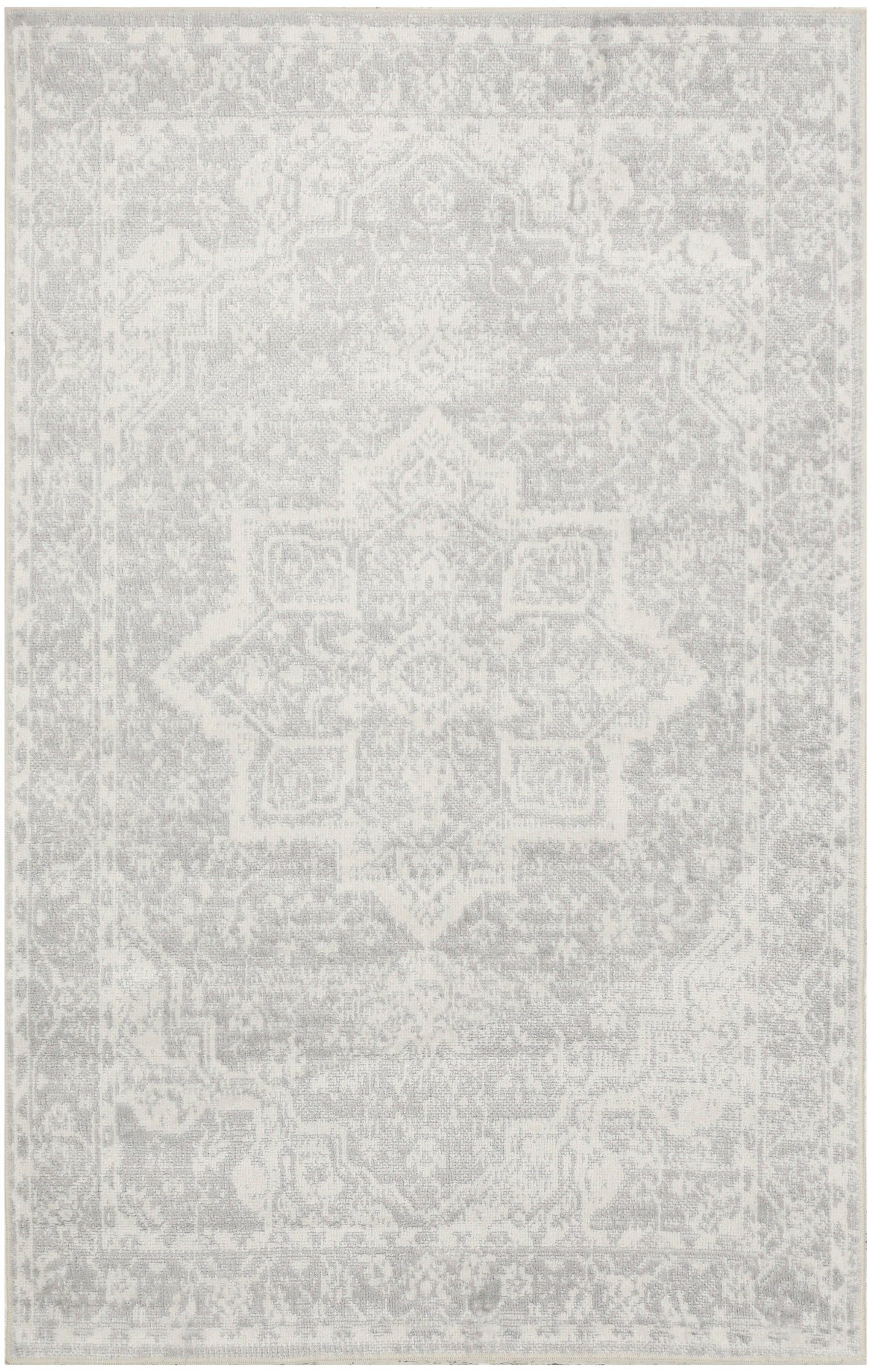 Nourison Home Astra Machine Washable ASW12 Grey Traditional Power-loomed Rug