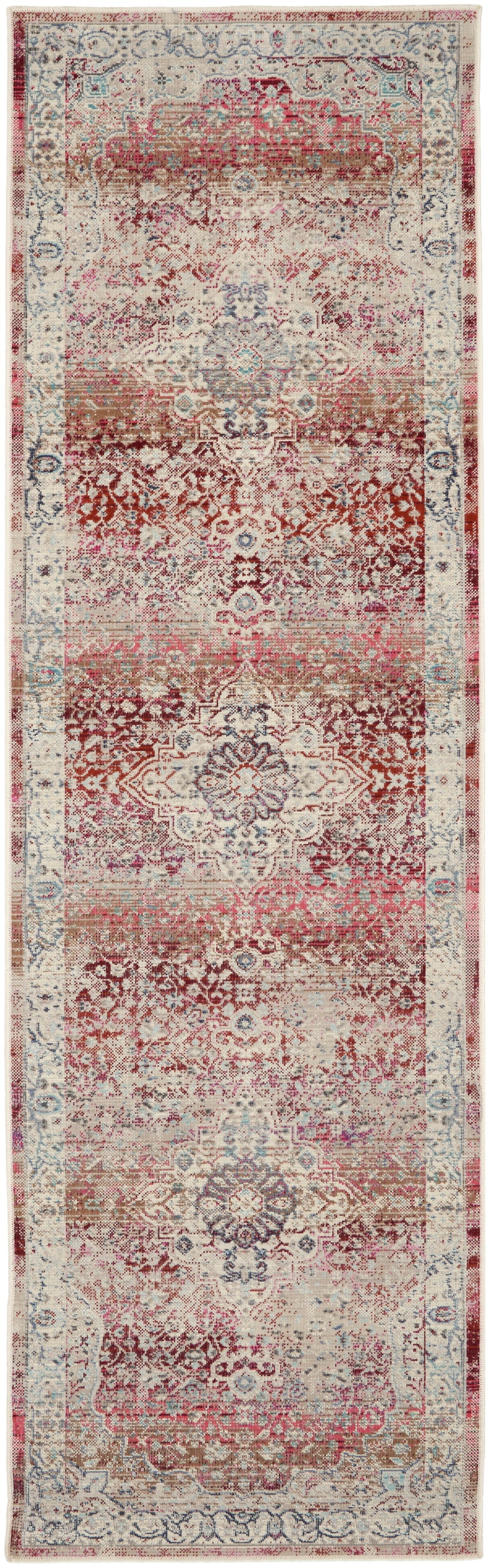 Nourison Home Vintage Kashan VKA07 Red Ivory Traditional Power-loomed Rug