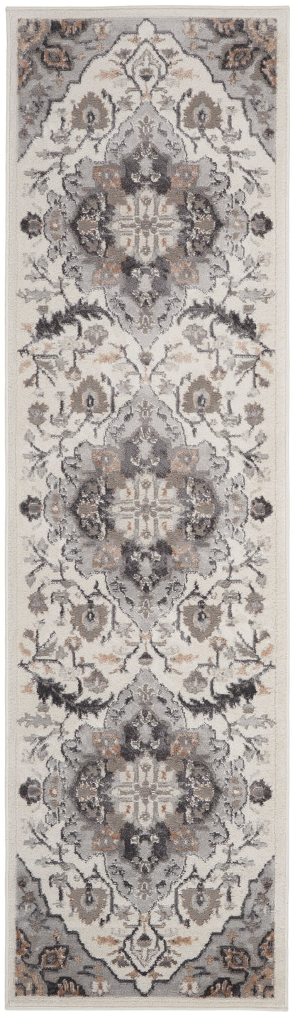 Nourison Home Elation ETN09 Ivory Grey Traditional Power-loomed Rug
