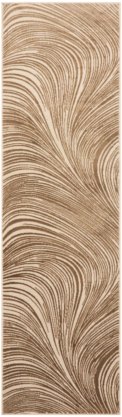 DKNY Central Park West CEP02 Beige Brown Contemporary Power-loomed Rug