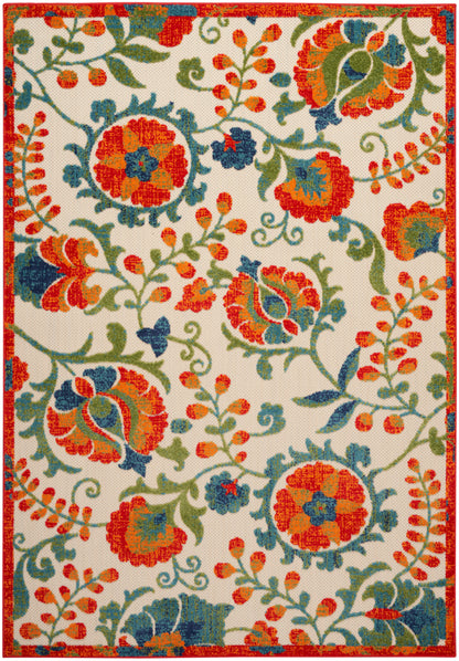 Nourison Home Aloha ALH17 Red Multicolor Contemporary Power-loomed Rugs