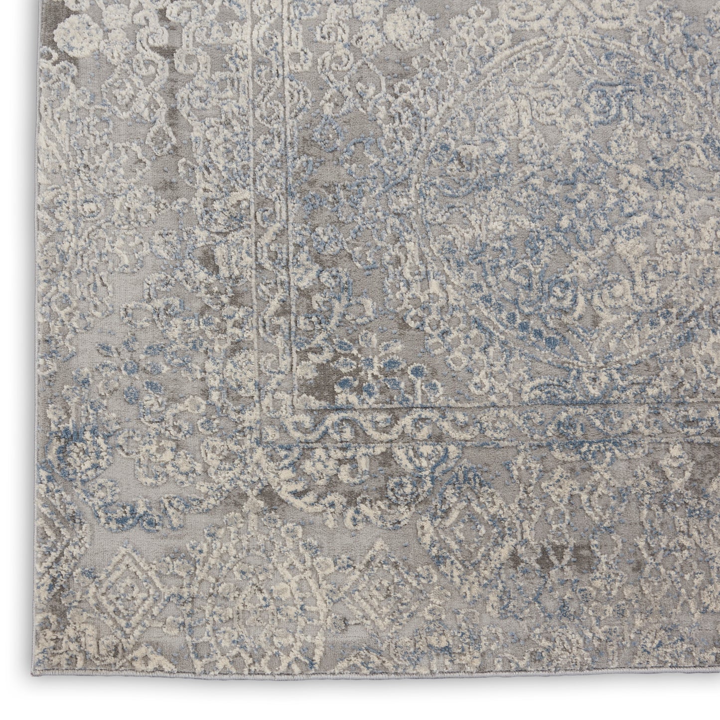 Nourison Home Rustic Textures  Ivory Light Blue  Contemporary