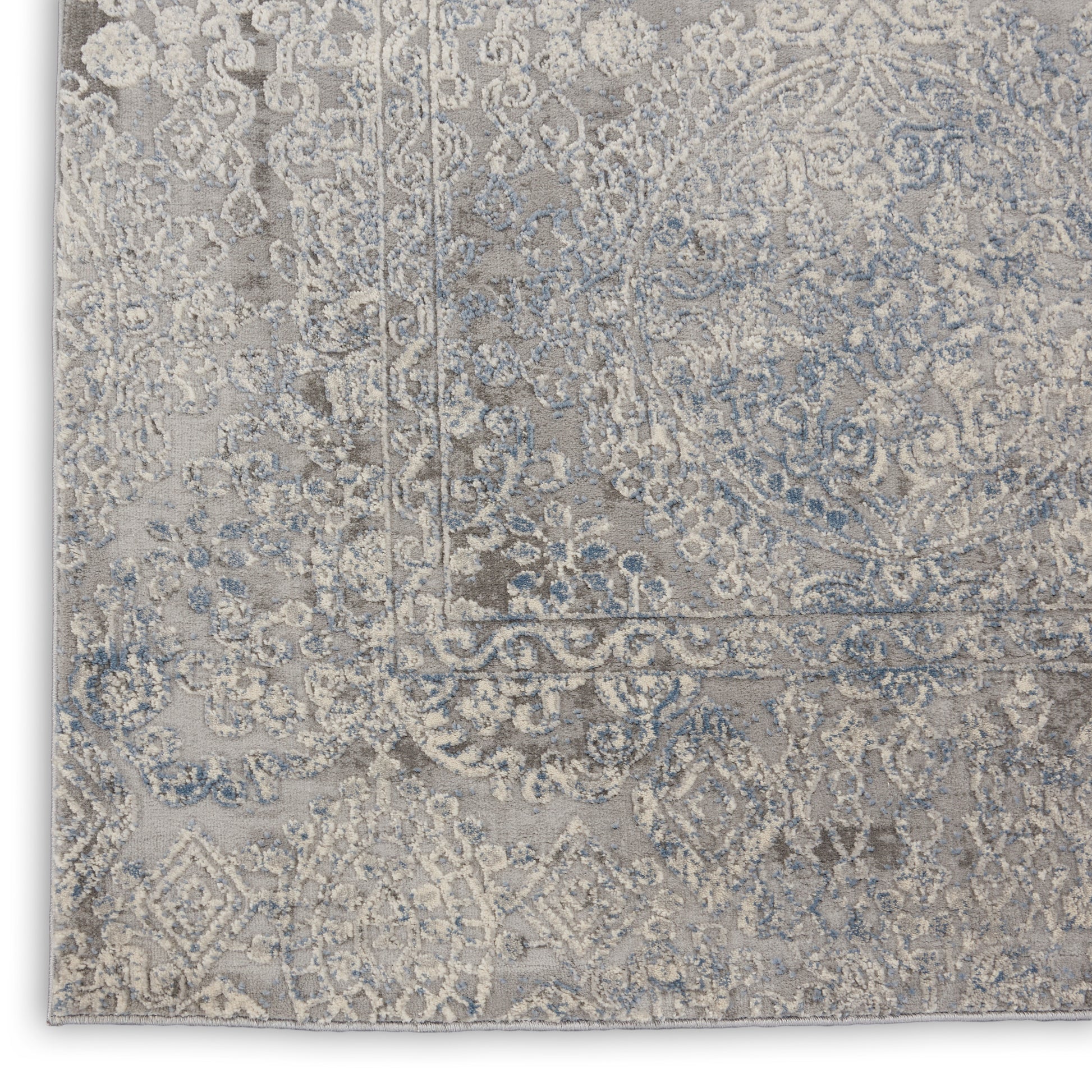 Nourison Home Rustic Textures  Ivory Light Blue  Contemporary