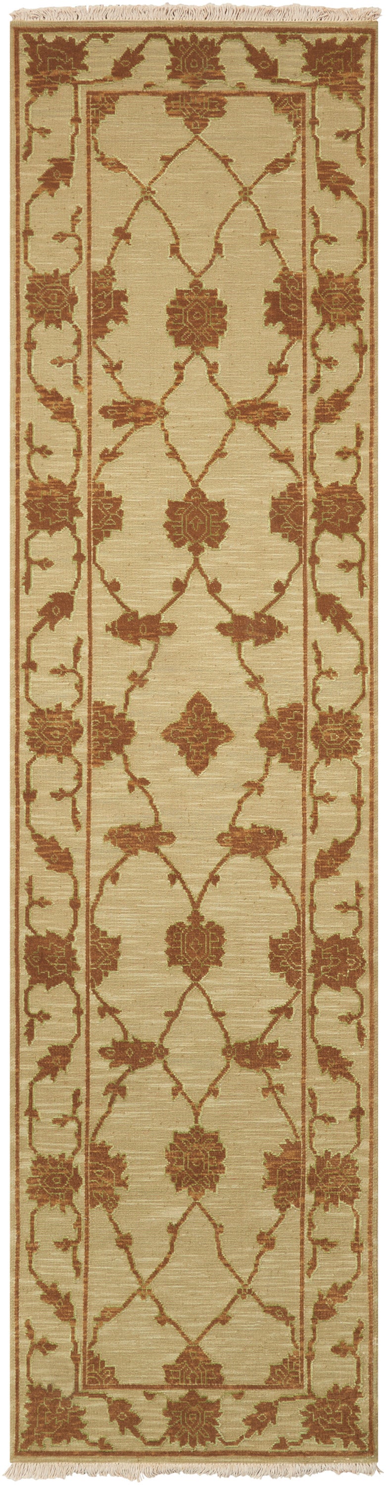 Nourison Home Silk Pointe SKP1 Green Traditional Hand Knotted Rug