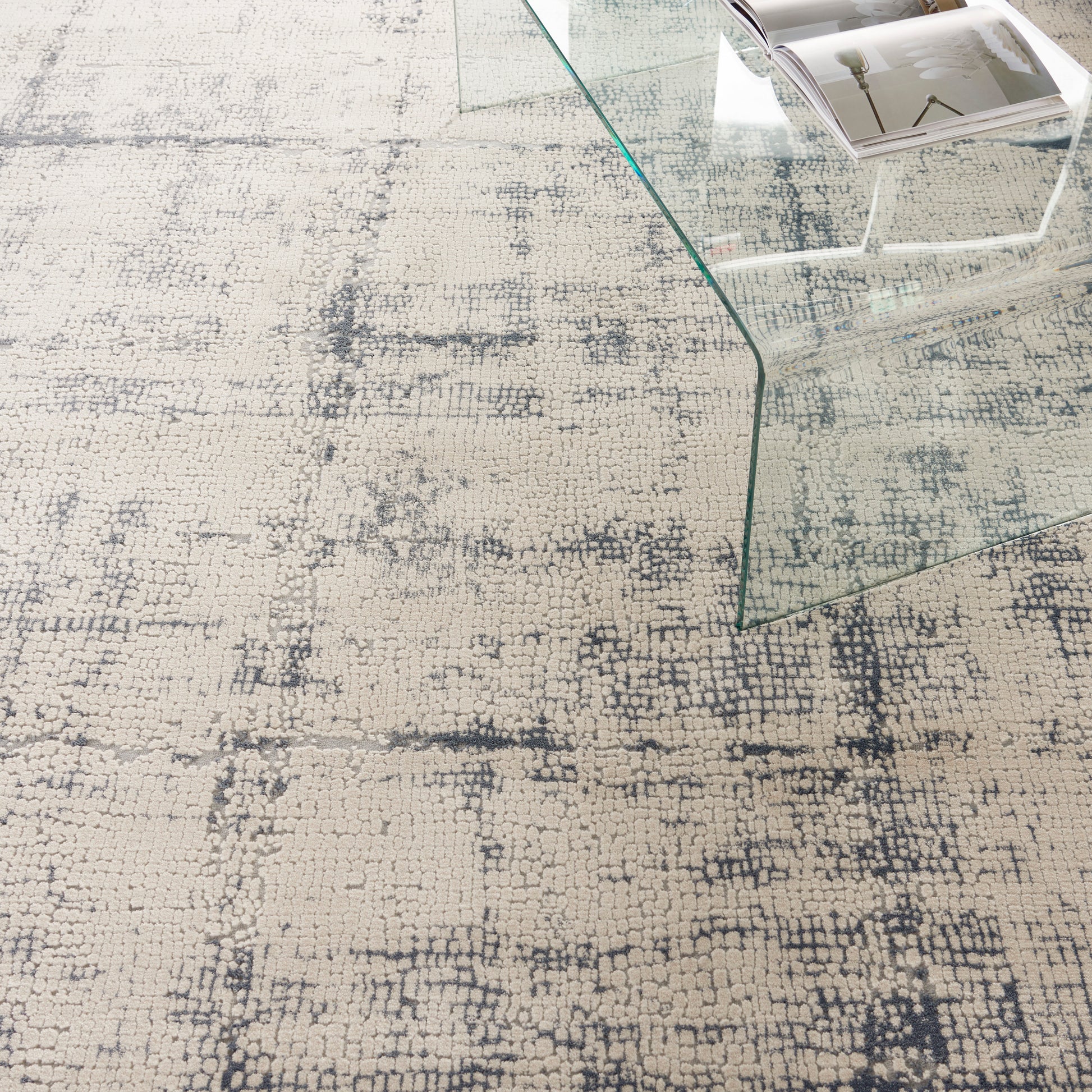 Nourison Home Rustic Textures  Ivory Blue  Contemporary