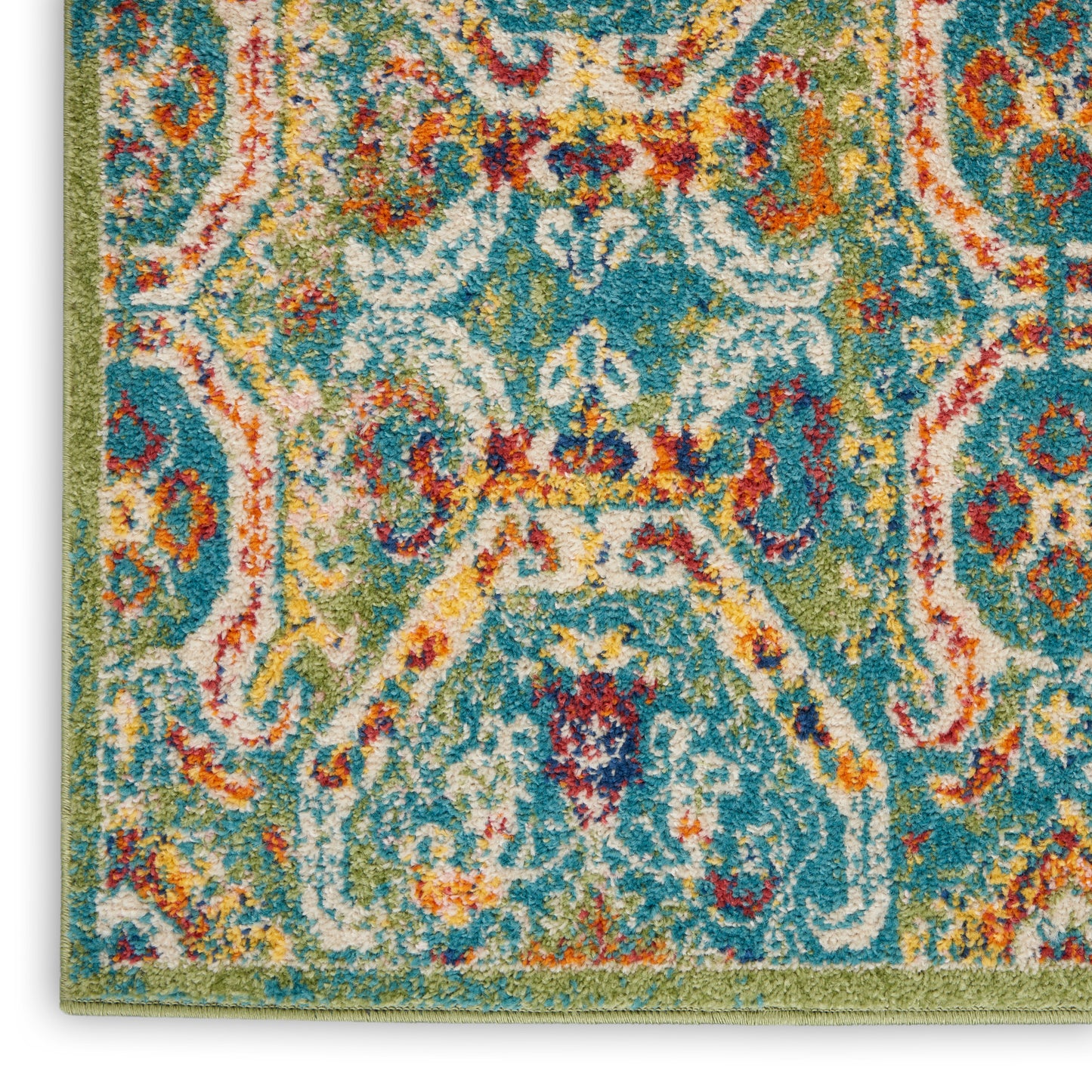 Nourison Home Allur  Turquoise Multicolor  Transitional