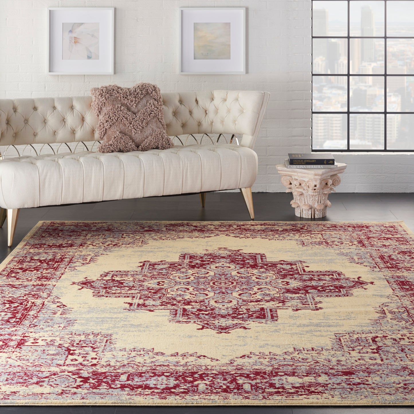 Nourison Home Grafix  Cream Red  Transitional