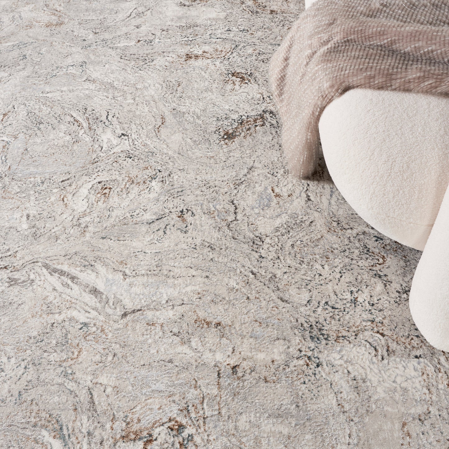 Nourison Home Glitz  Grey Multicolor  Contemporary