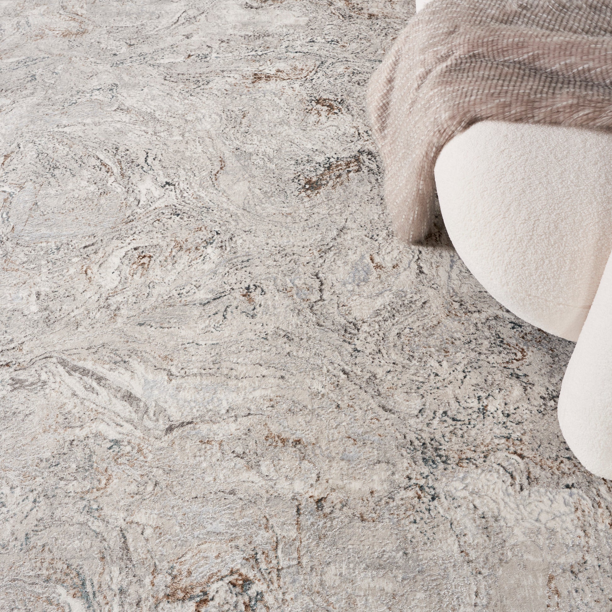 Nourison Home Glitz  Grey Multicolor  Contemporary