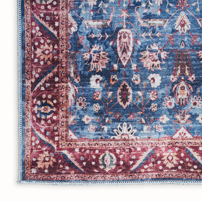 Nourison Home Grand Washables  Blue Brick  Traditional