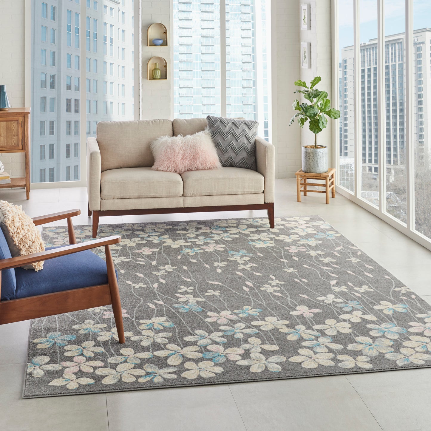 Nourison Home Tranquil  Grey Beige  Contemporary