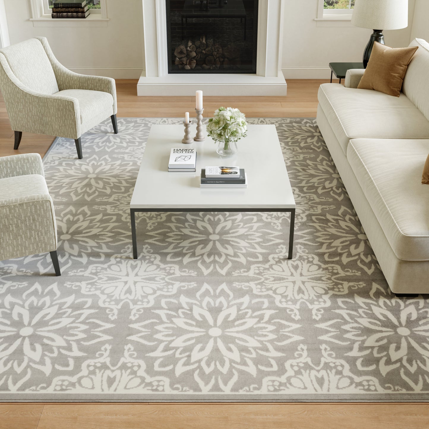 Nourison Home Jubilant  Ivory Grey  Transitional