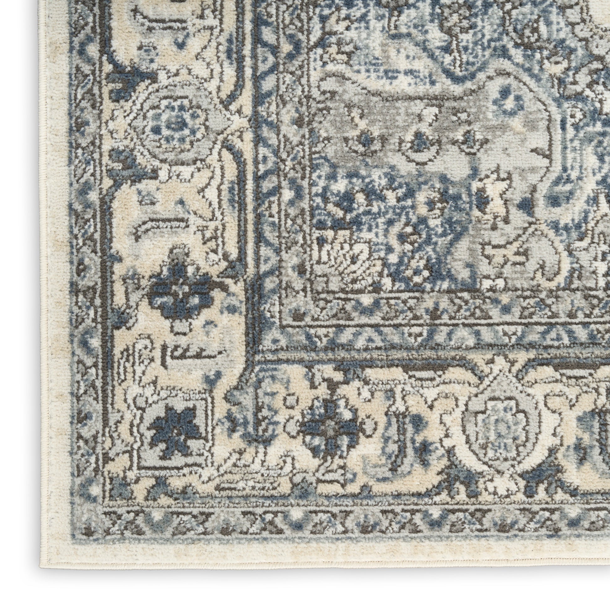 Nourison Home Quarry  Ivory Navy  Traditional