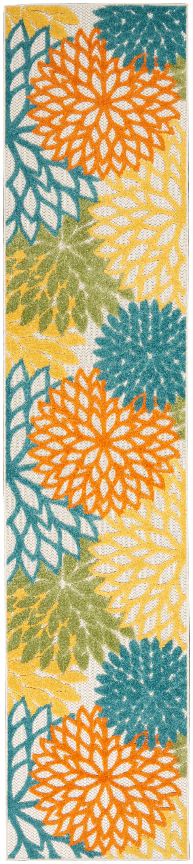 Nourison Home Aloha ALH05 Turquoise Multicolor Contemporary Power-loomed Rugs
