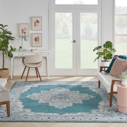 Nourison Home Passion  Turquoise Grey  Transitional
