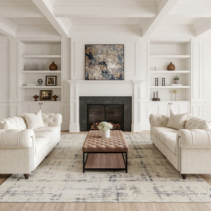 Nourison Home Rustic Textures  Ivory Blue  Contemporary