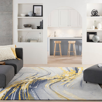 Nourison Home Prismatic  Grey Gold  Contemporary