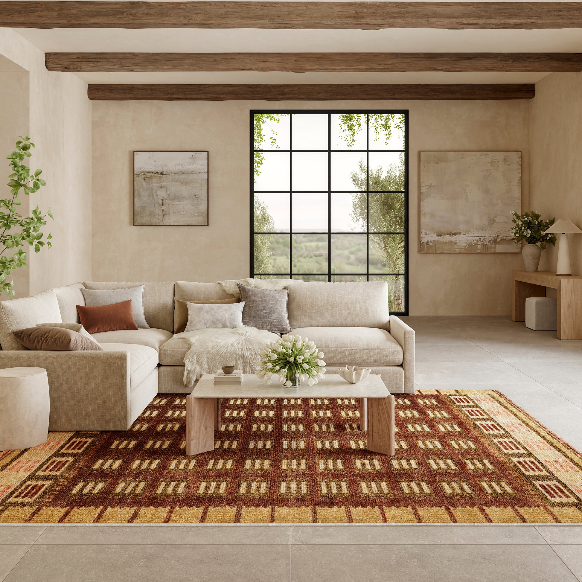 Nourison Home Nordic  Rust  Contemporary