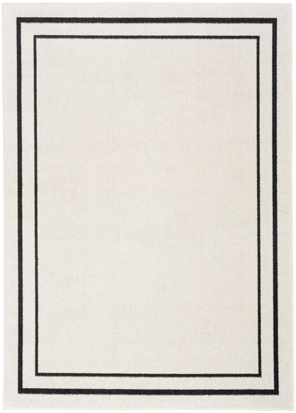 Nourison Home Nourison Essentials NRE02 Ivory Black Contemporary Power-loomed Rug