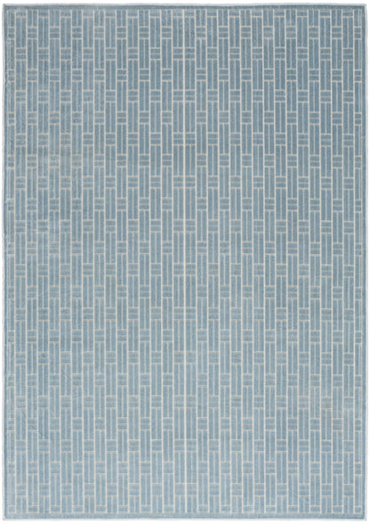 Nourison Home Washable Charm WCH02 Blue Ivory Contemporary Machine Woven Rug