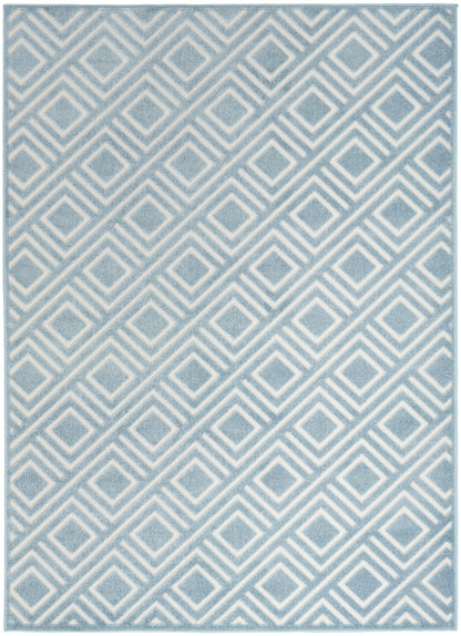 Nourison Home Care Free CAF03 Blue Contemporary Loom-woven Rug